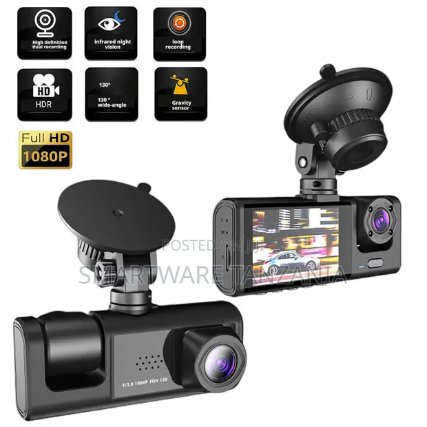 Dual Lens 1080p Dash Cam with Night Vision & HDR - 1
