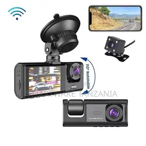 3-Channel WiFi Dash Cam with Rotatable Rear Camera