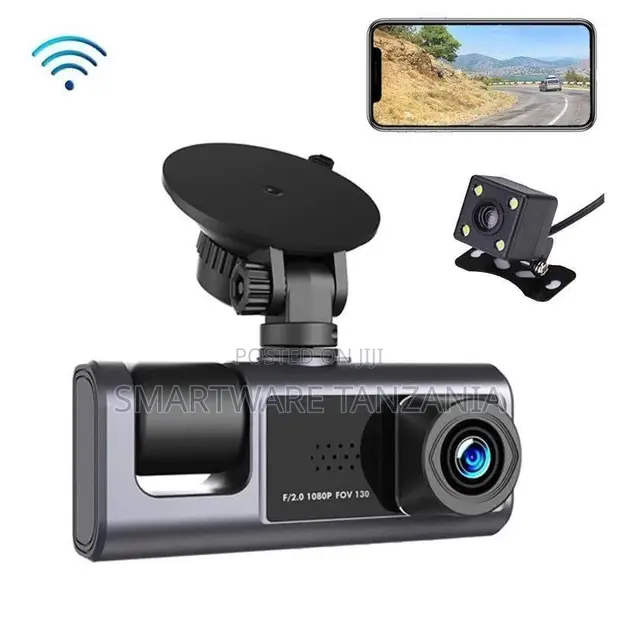 Dash Cam Mbili za Wifi 1080p na Kamera ya Nyuma - 1