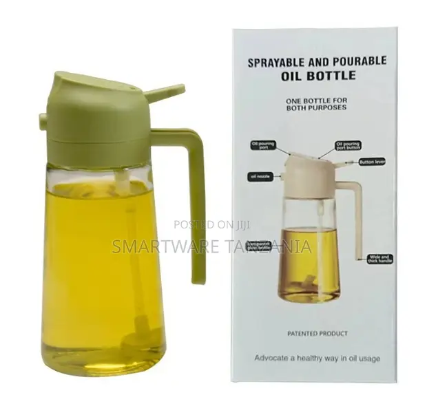 Sprayable Pourable Glass Olive Oil Bottle Dispenser Set - 1