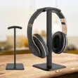 Black Aluminum Headphone Stand - Universal Desk Holder - 1