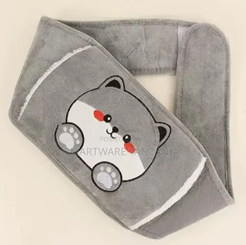 Cute Cat Hot Water Bottle Waist Wrap Plush Heating Pad Grey - 1