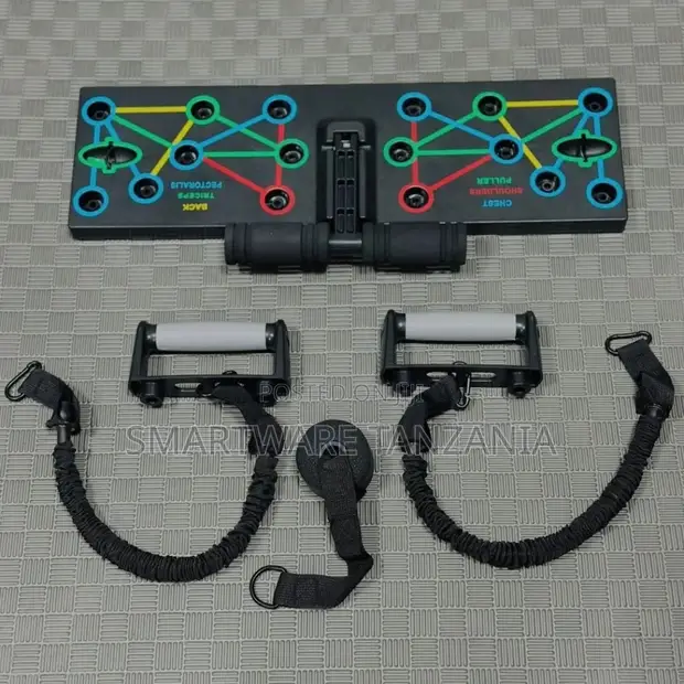Push Up Board with Resistance Bands - Home Gym Set - 1