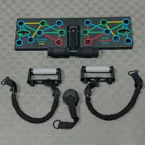 Push Up Board with Resistance Bands - Home Gym Set