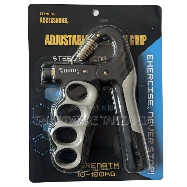 Adjustable Hand Gripper 10-100kg Steel Spring - 1