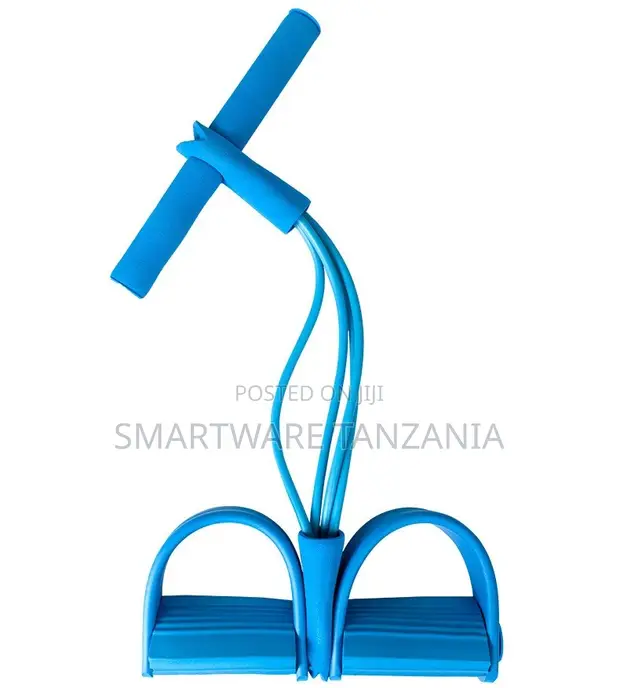 Blue Foot Pedal Resistance Pull Rope Sit Up Exercise Band - 1