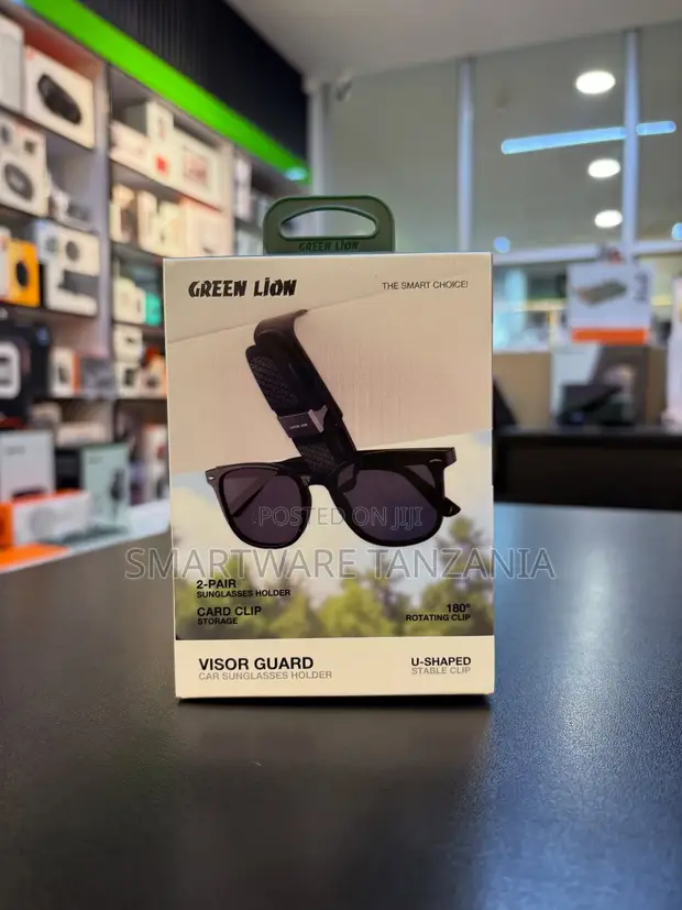 Green Lion Visor Guard Car Sunglasses Holder - 1