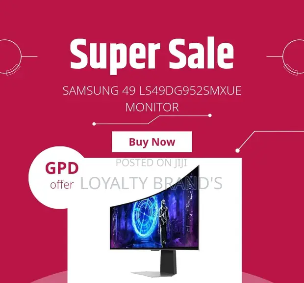 49" Samsung Odyssey Gaming Monitor LS49DG952SMXUE - Super Ultrawide - 1