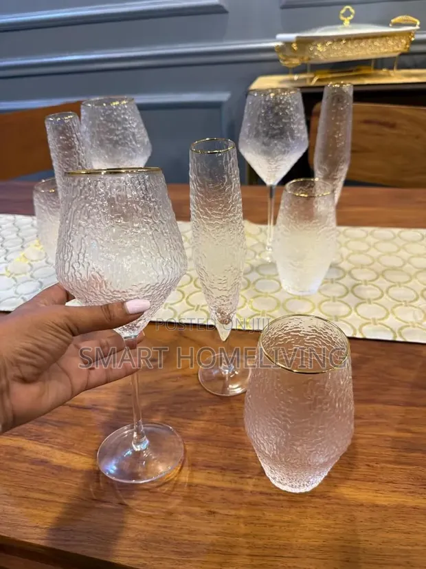 Luxury Hammered Glassware Set - 18 Piece - 1