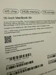 Apple MacBook Air 2026 M5 13-inch 1TB SSD, 24GB RAM - 1