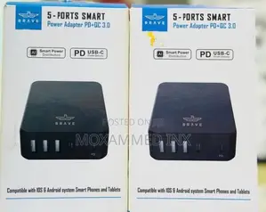 Brand New 5-Port Smart Power Adapter PD+QC 3.0
