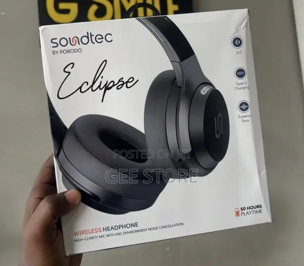 Porodo Soundtec Eclipse Wireless Headphones - Black - 1