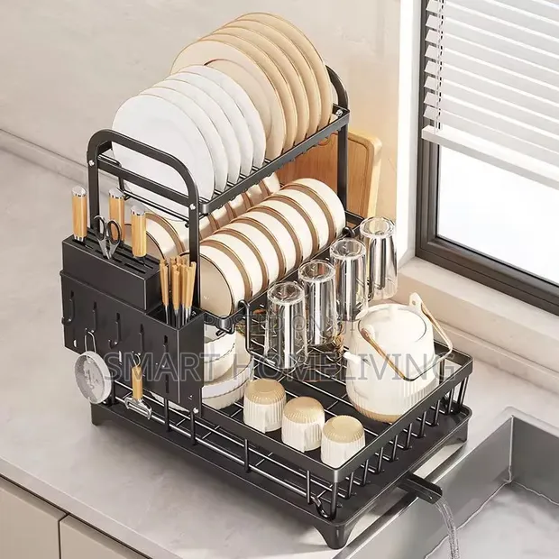 2-Tier Multifunctional Dish Drying Rack - 1