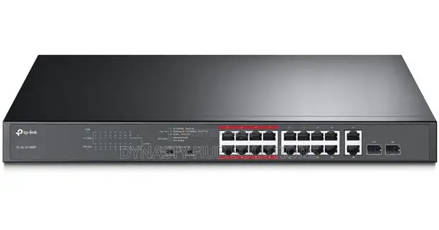 TP-Link TL-SL1218P 16-Port PoE+ Switch with 2 Gigabit Uplinks - 1