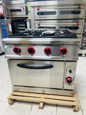 Commercial 4 Burner Gas Range Cooker with Oven