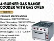 Commercial 4 Burner Gas Range Cooker with Oven - 3