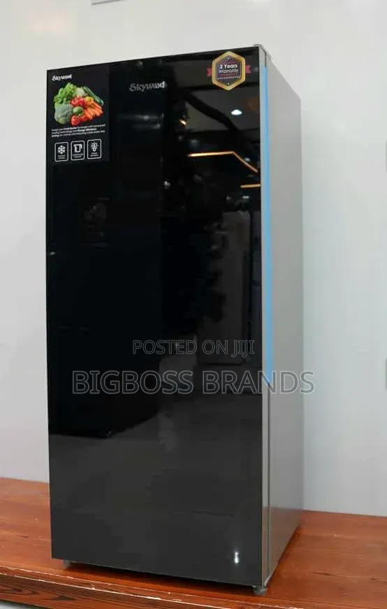 Skywood Fridge 173L Nyeusi Kioo Mlango Mmoja - 1