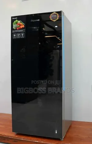 Skywood Fridge 173L Nyeusi Kioo Mlango Mmoja
