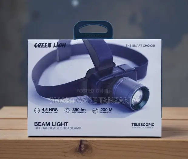 Green Lion Rechargeable Headlamp 350lm LED Beam Light - 1