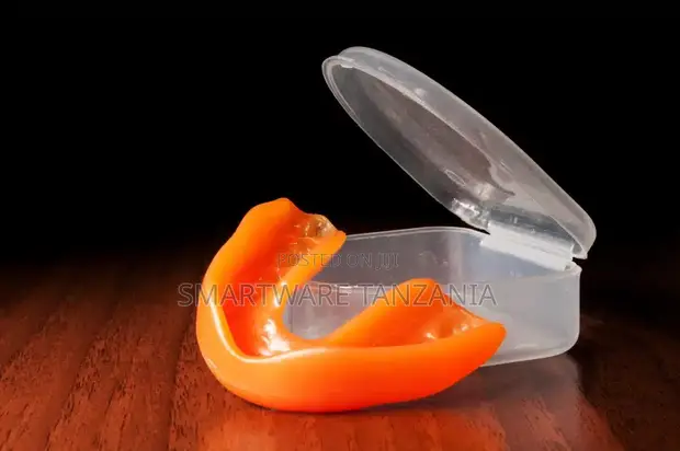 Orange Boil and Bite Sports Mouthguard with Carry Case - 1