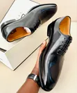 Viatu vya Ngozi vya Wanaume Nyeusi Moccasins - Chapa ya CR7 - 3