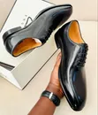 Viatu vya Ngozi vya Wanaume Nyeusi Moccasins - Chapa ya CR7 - 4