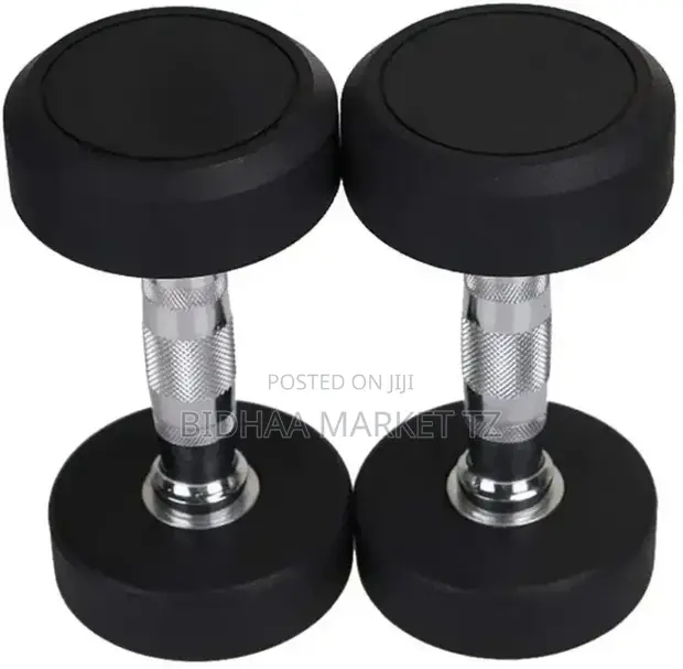 15kg Rubber Dumbbell Set - 1