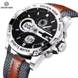 Golden Hour Men's Genuine Leather Strap Watch - Brand New - 2