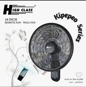 Highclass Wall Fan with Remote - Full Black