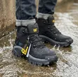 Men's Caterpillar Leather Boots - Grey, Black, Brown - 4
