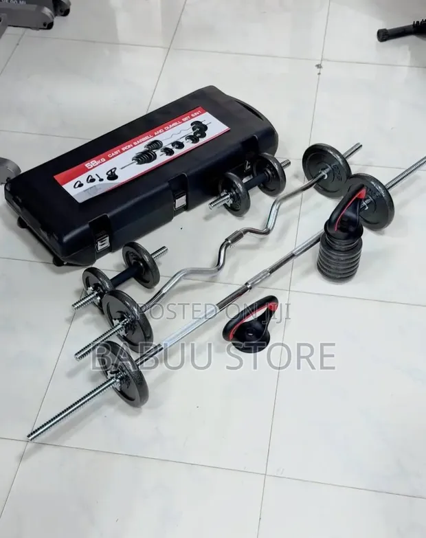Dumbbell & Barbell Set Mpya Kabisa - 58kg - 1