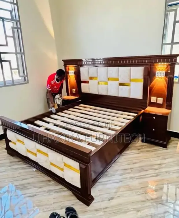 Wood-Mode Mixer Sofa Bed with Lights & Dual Bedside Tables - 1