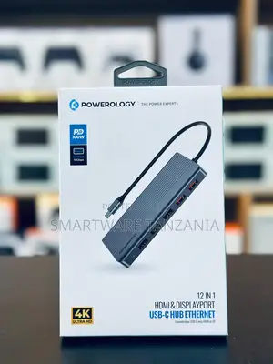 Powerology 12-in-1 USB-C Hub HDMI DP Ethernet Adapter Dock