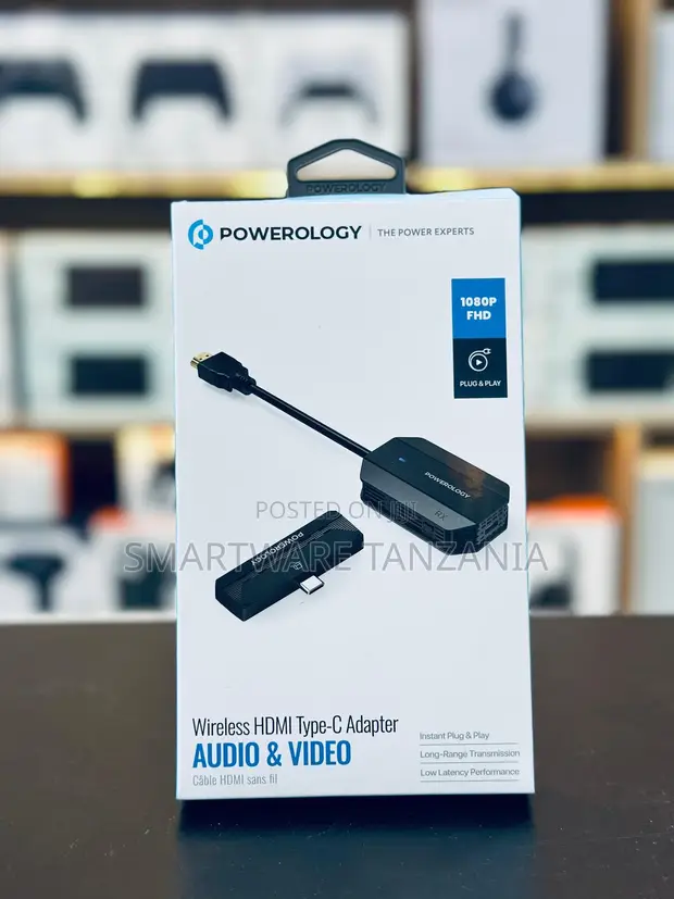Powerology Wireless HDMI Type-C Adapter 1080p FHD - 1