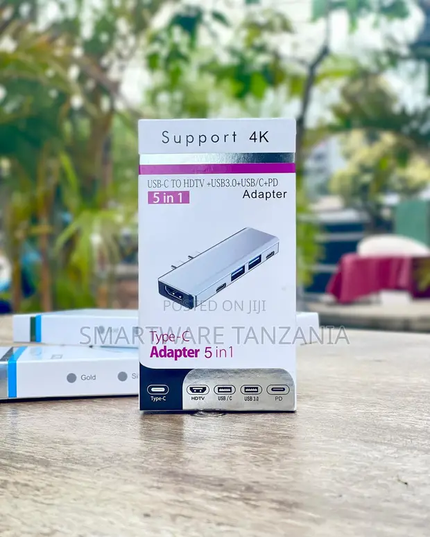 5-in-1 USB-C Hub: 4K HDTV, USB 3.0, PD Charging - 1