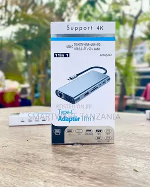 11-in-1 USB-C Hub: HDTV, VGA, LAN, Audio, SD, USB 3.0, PD