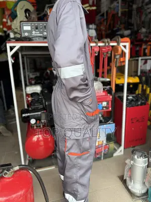 Grey Cotton Safety Coveralls