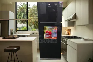 P-Max Black Glass Fridge 220L - Special Offer