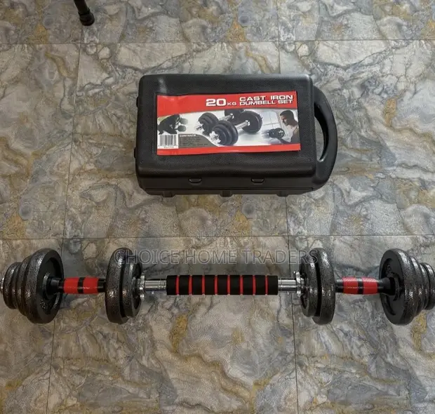 Seti ya Dumbbell ya Kilo 20 ya Chuma cha Chrome - 1
