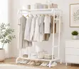 Modern Multi-functional Clothes Rack with Top Shelf Storage - 1