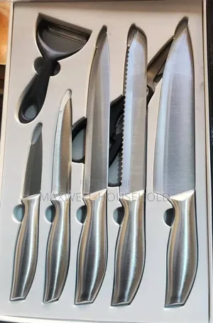 Stainless Steel Kitchen Knife Set with Peeler