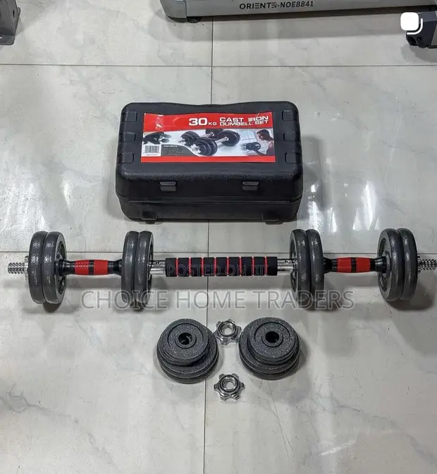 30kg Chrome Cast Iron Dumbbell Set - 1