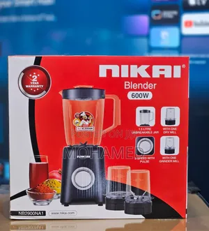 Nikai 3-in-1 Blender (600W) - Blend, Grind, Mill