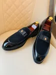 Viatu vya Ngozi vya Wanaume Dior Moccasins - Nyeusi - 2