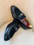 Viatu vya Ngozi vya Wanaume Dior Moccasins - Nyeusi - 4