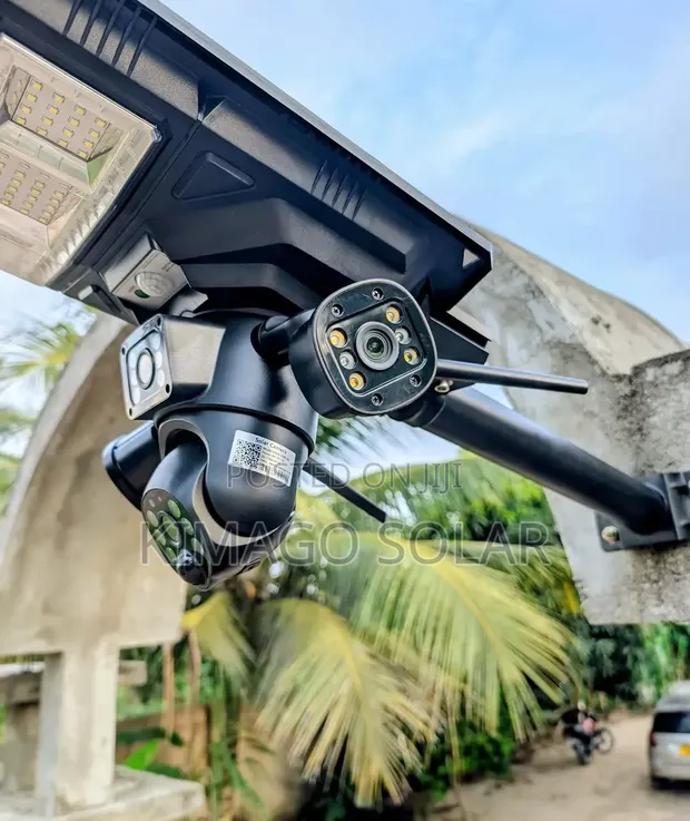 AI Solar Camera & Taa ya Mtaa 450W na Lenzi Tatu (Inaweza Kutumia SIM Kadi) - 1