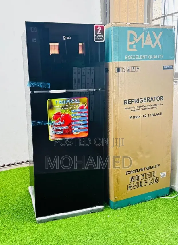 Pmax Fridge Black Glass (212L) - 1
