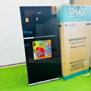 Pmax Fridge Black Glass (185L)