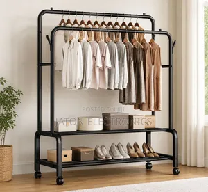 Multipurpose Double Pole Clothes Rack