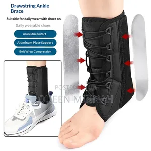 Drawstring Ankle Brace with Aluminum Support